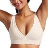 imageCRZ YOGA Butterluxe Maternity Nursing Bras for Women Crossover Wireless Sleep Breastfeeding Lounge Pregnancy Bra ComfortableWhite Apricot