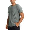 imageCRZ YOGA Mens Workout Short Sleeve TShirt Quick Dry Gym Athletic Running Stretchy Tee Shirts TopGrey Sage