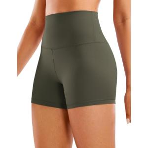 imageCRZ YOGA Womens Butterluxe Biker Shorts 4  High Waisted Booty Workout Volleyball Yoga SpandexLight Army Green