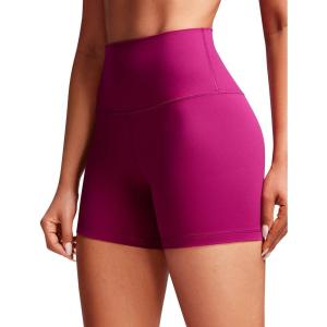imageCRZ YOGA Womens Butterluxe Biker Shorts 4  High Waisted Booty Workout Volleyball Yoga SpandexMagenta Purple