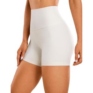 imageCRZ YOGA Womens Butterluxe Biker Shorts 4  High Waisted Booty Workout Volleyball Yoga SpandexMilky White Bone
