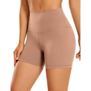 imageCRZ YOGA Womens Butterluxe Biker Shorts 4  High Waisted Booty Workout Volleyball Yoga SpandexMocha Mousse