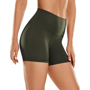 imageCRZ YOGA Womens Butterluxe Biker Shorts 4  High Waisted Booty Workout Volleyball Yoga SpandexOlive Green