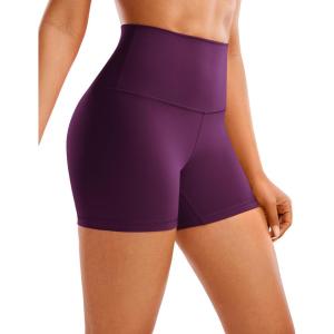 imageCRZ YOGA Womens Butterluxe Biker Shorts 4  High Waisted Booty Workout Volleyball Yoga SpandexPlum Magenta