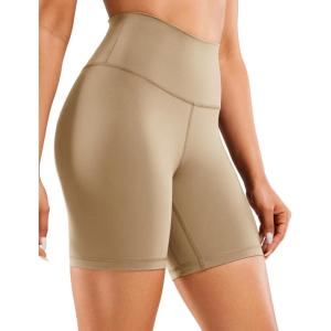 imageCRZ YOGA Womens Naked Feeling Biker Shorts  6 Inches High Waist Yoga Workout Running Gym Spandex ShortsCalifornia Sand