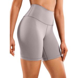 imageCRZ YOGA Womens Naked Feeling Biker Shorts  6 Inches High Waist Yoga Workout Running Gym Spandex ShortsLunar Rock