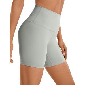 imageCRZ YOGA Womens Naked Feeling Biker Shorts  6 Inches High Waist Yoga Workout Running Gym Spandex ShortsSterling