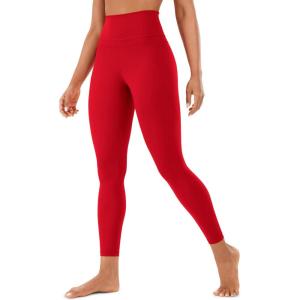 imageCRZ YOGA Womens Naked Feeling Workout 78 Yoga Leggings  25 Inches High Waist Tight PantsRed Chili
