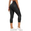 imageCRZ YOGA Butterluxe High Waisted Capris Workout Leggings for Women 21  Lounge Leggings Buttery Soft Yoga PantsFaux Leather Black