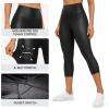 imageCRZ YOGA Butterluxe High Waisted Capris Workout Leggings for Women 21  Lounge Leggings Buttery Soft Yoga PantsFaux Leather Black