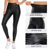 imageCRZ YOGA Butterluxe Matte Faux Leather Leggings for Women 265  No Front Seam High Waist Stretch Tights Pleather PantsFaux Leather Black
