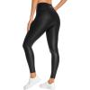 imageCRZ YOGA Butterluxe Matte Faux Leather Leggings for Women 265  No Front Seam High Waist Stretch Tights Pleather PantsFaux Leather Black