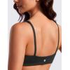 imageCRZ YOGA Butterluxe Spaghetti Strap Sports Bras for Women  Square Neck Yoga Wireless Low Coverage Padded Cami Crop TopBlack