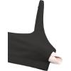 imageCRZ YOGA Butterluxe Spaghetti Strap Sports Bras for Women  Square Neck Yoga Wireless Low Coverage Padded Cami Crop TopBlack
