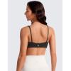 imageCRZ YOGA Butterluxe Spaghetti Strap Sports Bras for Women  Square Neck Yoga Wireless Low Coverage Padded Cami Crop TopBlack