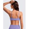 imageCRZ YOGA Butterluxe Spaghetti Strap Sports Bras for Women  Square Neck Yoga Wireless Low Coverage Padded Cami Crop TopDark Lavender Purple