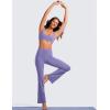 imageCRZ YOGA Butterluxe Spaghetti Strap Sports Bras for Women  Square Neck Yoga Wireless Low Coverage Padded Cami Crop TopDark Lavender Purple