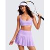 imageCRZ YOGA Butterluxe Spaghetti Strap Sports Bras for Women  Square Neck Yoga Wireless Low Coverage Padded Cami Crop TopElfin Purple