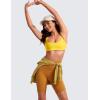 imageCRZ YOGA Butterluxe Spaghetti Strap Sports Bras for Women  Square Neck Yoga Wireless Low Coverage Padded Cami Crop TopHigh Visibility Yellow