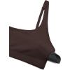 imageCRZ YOGA Butterluxe Spaghetti Strap Sports Bras for Women  Square Neck Yoga Wireless Low Coverage Padded Cami Crop TopHot Fudge Brown