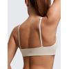 imageCRZ YOGA Butterluxe Spaghetti Strap Sports Bras for Women  Square Neck Yoga Wireless Low Coverage Padded Cami Crop TopMojave Tan