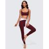 imageCRZ YOGA Butterluxe Spaghetti Strap Sports Bras for Women  Square Neck Yoga Wireless Low Coverage Padded Cami Crop TopRed Merlot