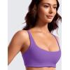 imageCRZ YOGA Butterluxe Spaghetti Strap Sports Bras for Women  Square Neck Yoga Wireless Low Coverage Padded Cami Crop TopRoyal Lilac