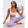 imageCRZ YOGA Butterluxe Spaghetti Strap Sports Bras for Women  Square Neck Yoga Wireless Low Coverage Padded Cami Crop TopStrawberry Pink