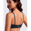imageCRZ YOGA Butterluxe Spaghetti Strap Sports Bras for Women  Square Neck Yoga Wireless Low Coverage Padded Cami Crop TopTrue Navy