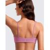 imageCRZ YOGA Butterluxe Spaghetti Strap Sports Bras for Women  Square Neck Yoga Wireless Low Coverage Padded Cami Crop TopVelvet Dust