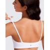 imageCRZ YOGA Butterluxe Spaghetti Strap Sports Bras for Women  Square Neck Yoga Wireless Low Coverage Padded Cami Crop TopWhite