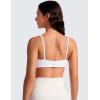 imageCRZ YOGA Butterluxe Spaghetti Strap Sports Bras for Women  Square Neck Yoga Wireless Low Coverage Padded Cami Crop TopWhite