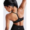 imageCRZ YOGA Butterluxe Womens Y Back Sports Bra  Padded Racerback Low Impact Spaghetti Thin Strap Workout Yoga TopBlack