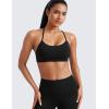 imageCRZ YOGA Butterluxe Womens Y Back Sports Bra  Padded Racerback Low Impact Spaghetti Thin Strap Workout Yoga TopBlack