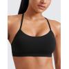 imageCRZ YOGA Butterluxe Womens Y Back Sports Bra  Padded Racerback Low Impact Spaghetti Thin Strap Workout Yoga TopBlack