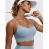 imageCRZ YOGA Butterluxe Womens Y Back Sports Bra  Padded Racerback Low Impact Spaghetti Thin Strap Workout Yoga TopCambric Blue