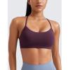 imageCRZ YOGA Butterluxe Womens Y Back Sports Bra  Padded Racerback Low Impact Spaghetti Thin Strap Workout Yoga TopDeep Purple