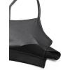 imageCRZ YOGA Butterluxe Womens Y Back Sports Bra  Padded Racerback Low Impact Spaghetti Thin Strap Workout Yoga TopFaux Leather Black