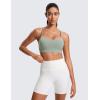 imageCRZ YOGA Butterluxe Womens Y Back Sports Bra  Padded Racerback Low Impact Spaghetti Thin Strap Workout Yoga TopGreen Palm Court