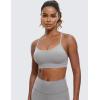imageCRZ YOGA Butterluxe Womens Y Back Sports Bra  Padded Racerback Low Impact Spaghetti Thin Strap Workout Yoga TopGull Gray