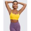 imageCRZ YOGA Butterluxe Womens Y Back Sports Bra  Padded Racerback Low Impact Spaghetti Thin Strap Workout Yoga TopHigh Visibility Yellow