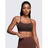 imageCRZ YOGA Butterluxe Womens Y Back Sports Bra  Padded Racerback Low Impact Spaghetti Thin Strap Workout Yoga TopHot Fudge Brown