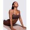 imageCRZ YOGA Butterluxe Womens Y Back Sports Bra  Padded Racerback Low Impact Spaghetti Thin Strap Workout Yoga TopHot Fudge Brown