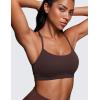 imageCRZ YOGA Butterluxe Womens Y Back Sports Bra  Padded Racerback Low Impact Spaghetti Thin Strap Workout Yoga TopHot Fudge Brown