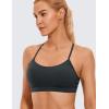 imageCRZ YOGA Butterluxe Womens Y Back Sports Bra  Padded Racerback Low Impact Spaghetti Thin Strap Workout Yoga TopMelanite