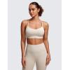 imageCRZ YOGA Butterluxe Womens Y Back Sports Bra  Padded Racerback Low Impact Spaghetti Thin Strap Workout Yoga TopMojave Tan