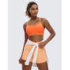 imageCRZ YOGA Butterluxe Womens Y Back Sports Bra  Padded Racerback Low Impact Spaghetti Thin Strap Workout Yoga TopNeon Orange