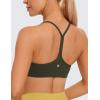 imageCRZ YOGA Butterluxe Womens Y Back Sports Bra  Padded Racerback Low Impact Spaghetti Thin Strap Workout Yoga TopOlive Green