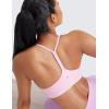 imageCRZ YOGA Butterluxe Womens Y Back Sports Bra  Padded Racerback Low Impact Spaghetti Thin Strap Workout Yoga TopPink Peony