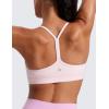 imageCRZ YOGA Butterluxe Womens Y Back Sports Bra  Padded Racerback Low Impact Spaghetti Thin Strap Workout Yoga TopStrawberry Pink